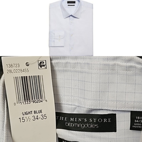 Bloomingdale's Other - The Men's Store at Bloomingdale's Reg fit Checked Dress Shirt Neck Size 15.5 New
